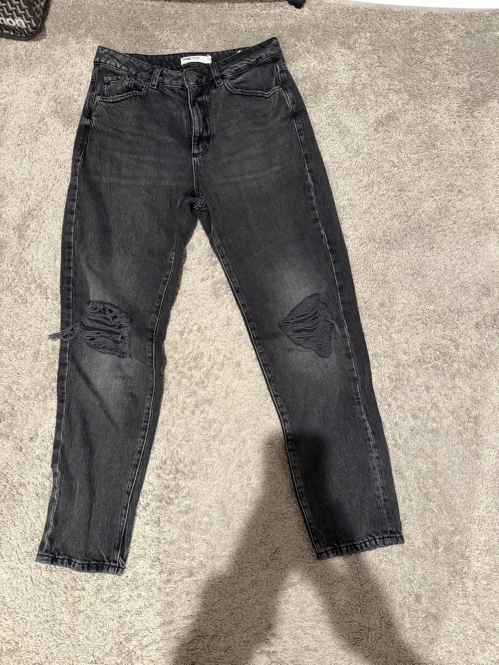Garage Black Distressed hi rise mom Jeans size 5/27
